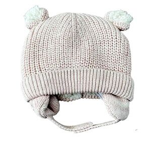 Baby GAP Sherpa Lined Bear Beanie, Pink, Size Newborn, NEW